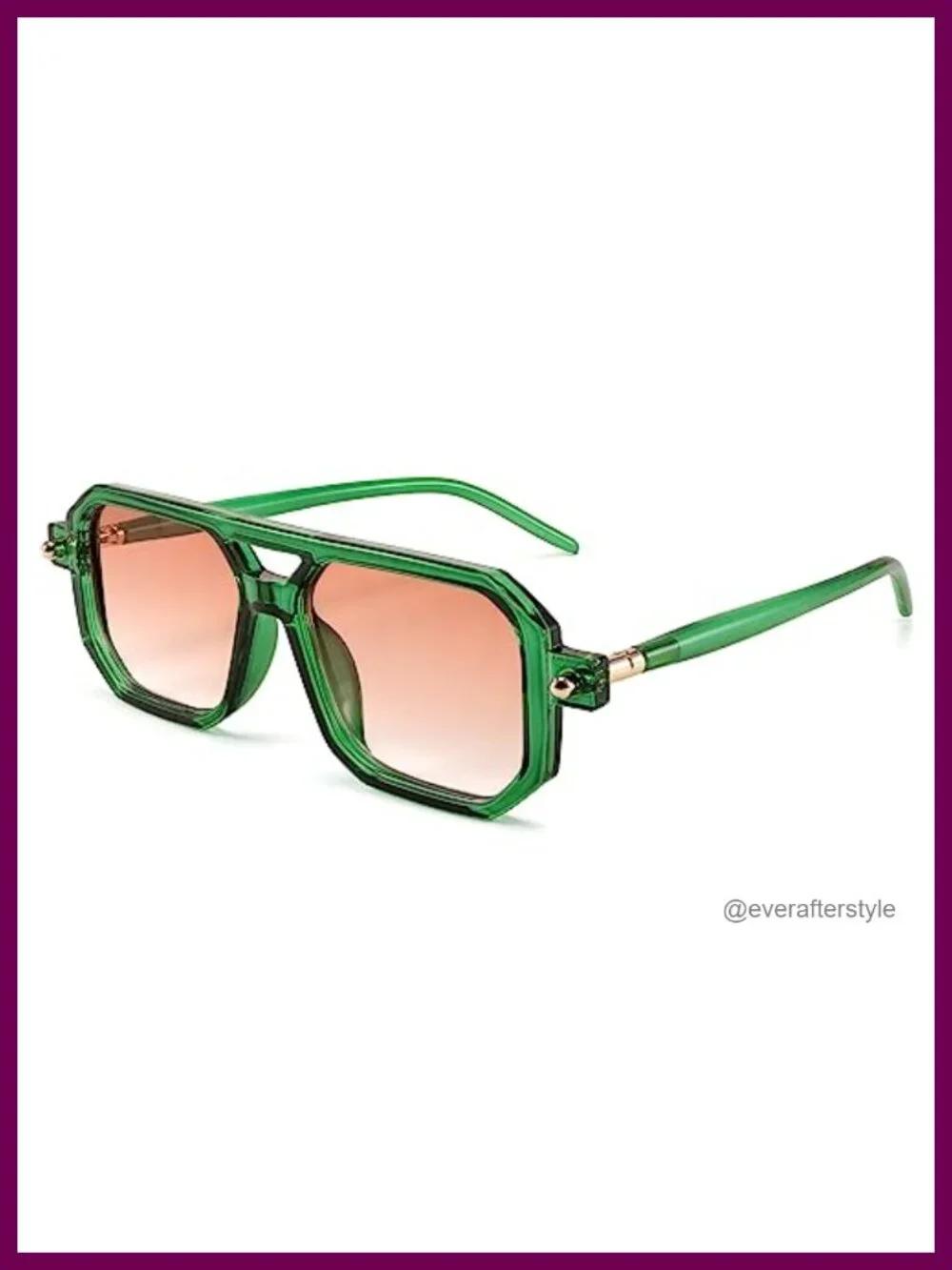 Vintage Square 70s Aviator Sunglasses - UV400 Protection Retro Stylish Frame
